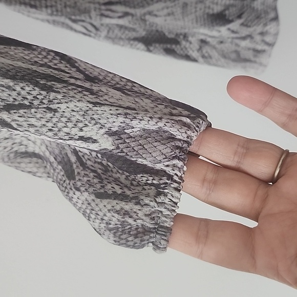 Ramy Brook Elegant Women's Cold Shoulder Long Sleeve Mini Dress Animal Print - Picture 7 of 14